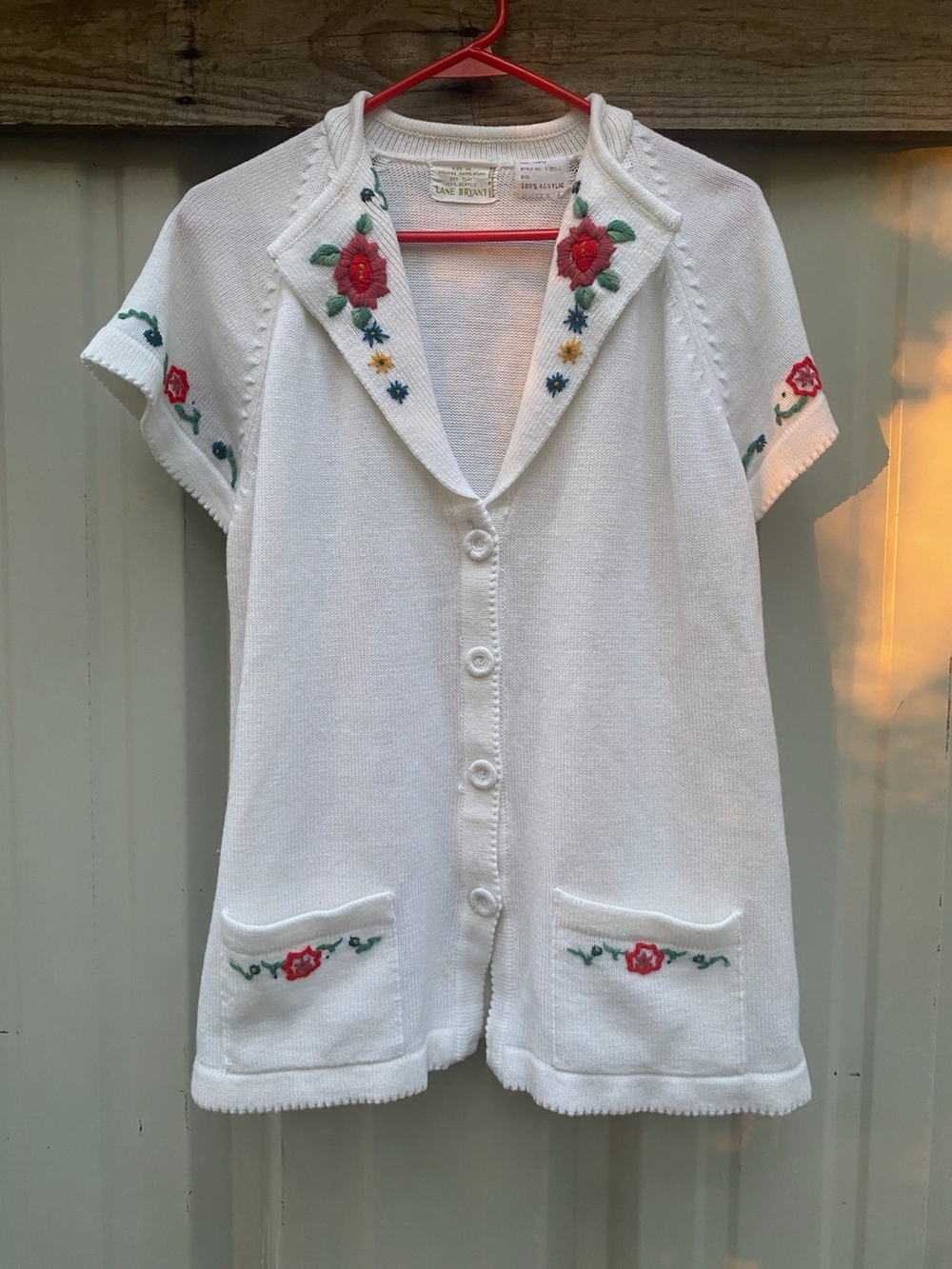 1970's Vintage Lane Bryant Embroidered Cardigan - Size 44